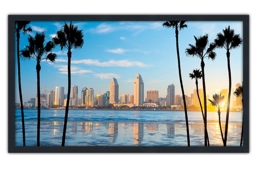 Professionally Framed San Diego California Skyline High-Resolution Panoramic Photo 12x22 Wall Art