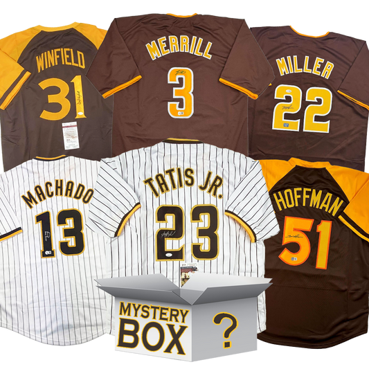 Autographed/Signed San Diego Baseball Jersey Mystery Box with PSA JSA or Beckett COA