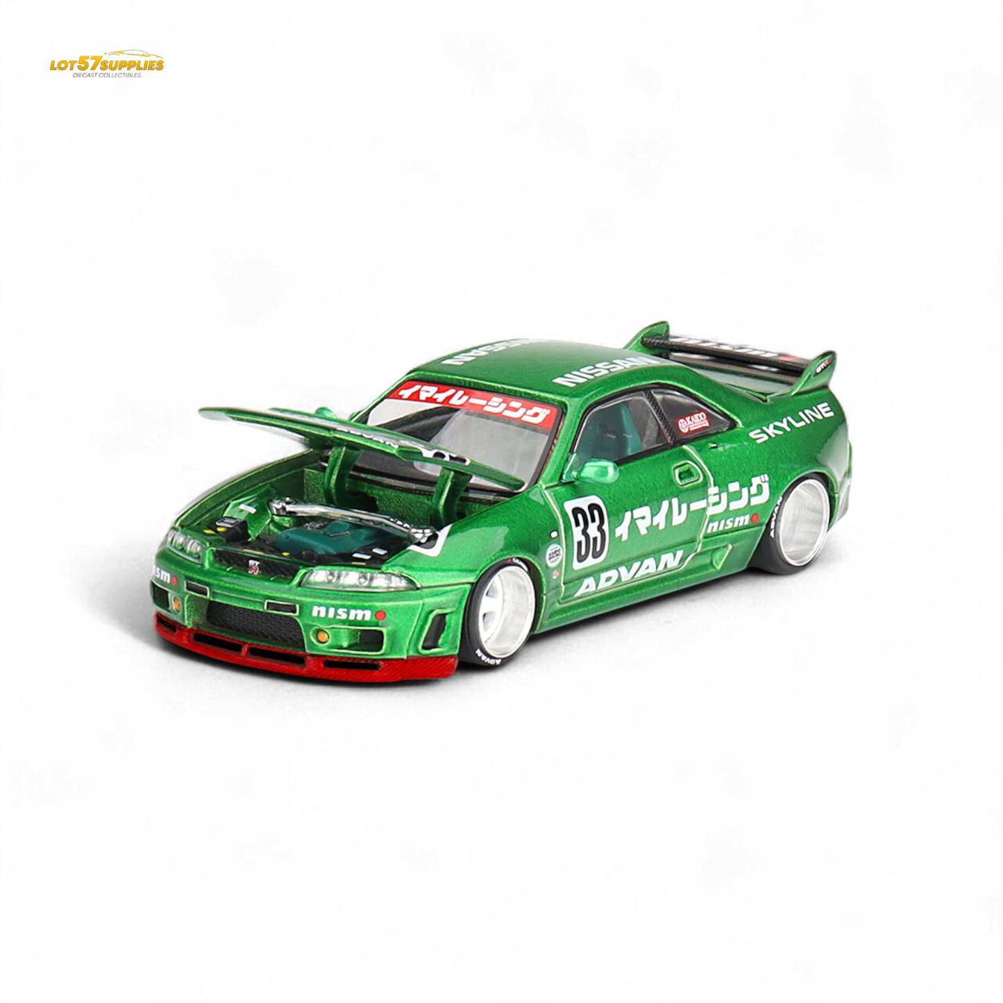 Mini GT x Kaido House Nissan Skyline GT-R R33 Imai Racing V1 Green 1:64