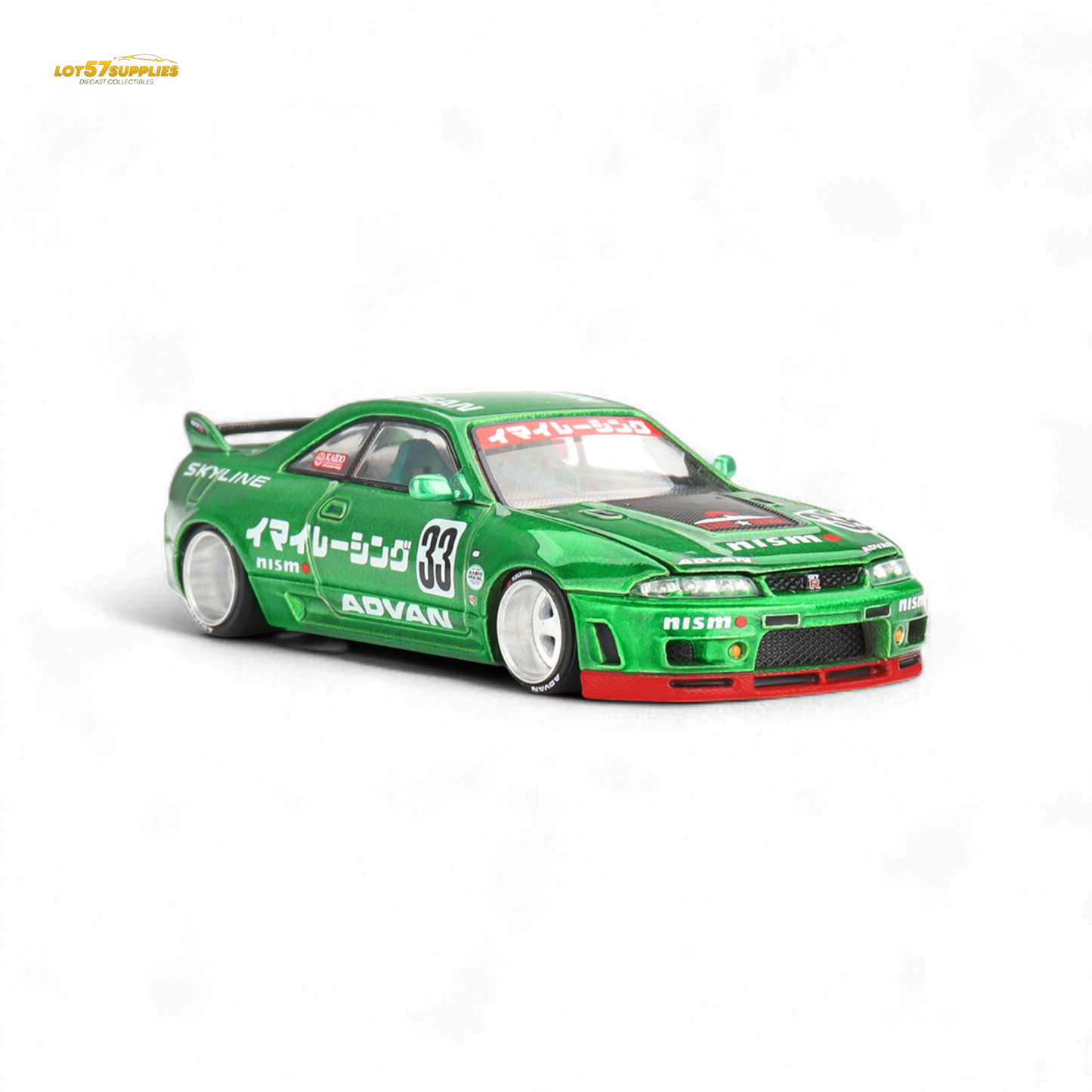 Mini GT x Kaido House Nissan Skyline GT-R R33 Imai Racing V1 Green 1:64