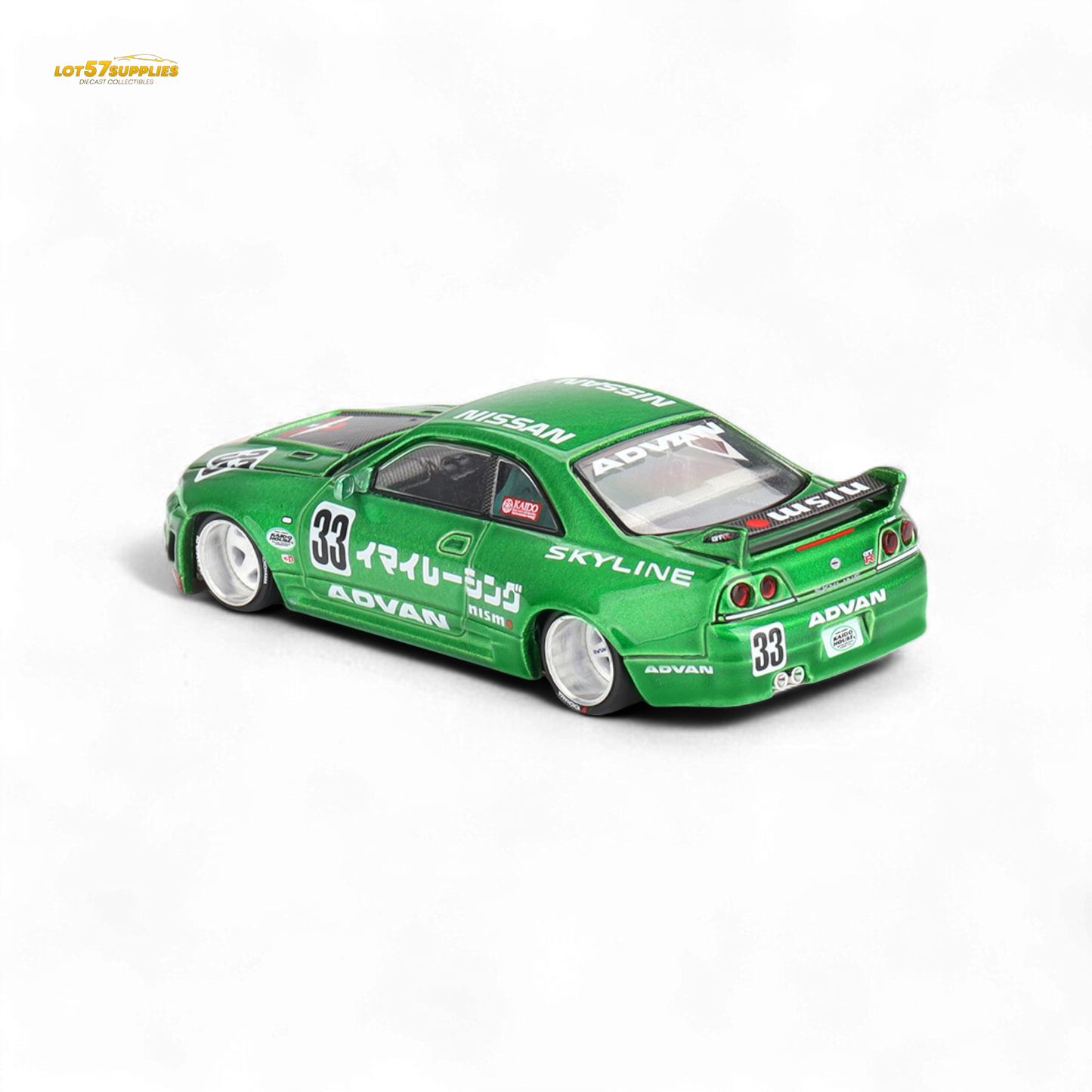 Mini GT x Kaido House Nissan Skyline GT-R R33 Imai Racing V1 Green 1:64
