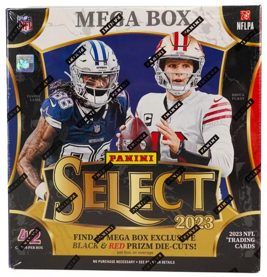 Mega Box de fútbol Panini Select 2023 (¡troqueles Prizm negros y verdes!)