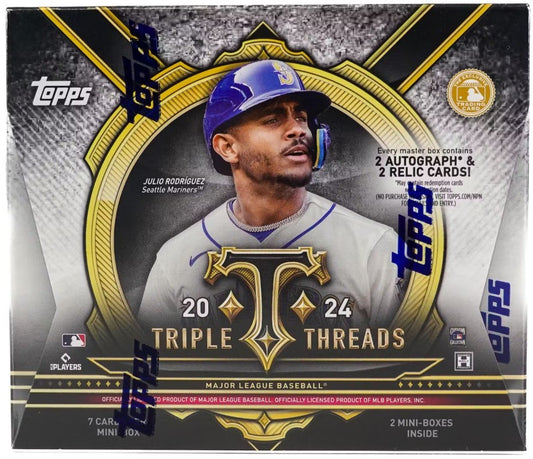 Caja de pasatiempos de béisbol Topps Triple Threads 2024