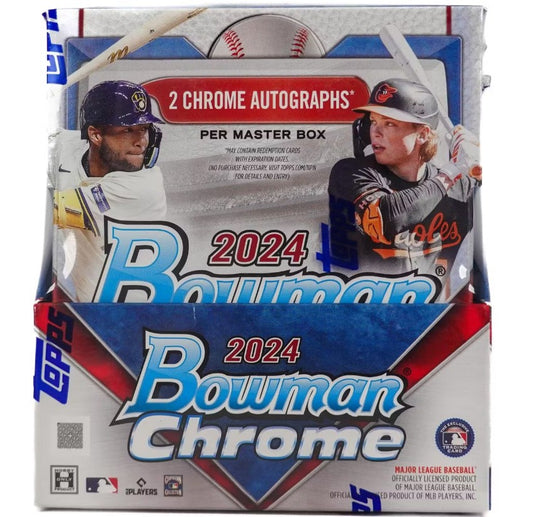 Caja de pasatiempos de béisbol cromada Bowman 2024
