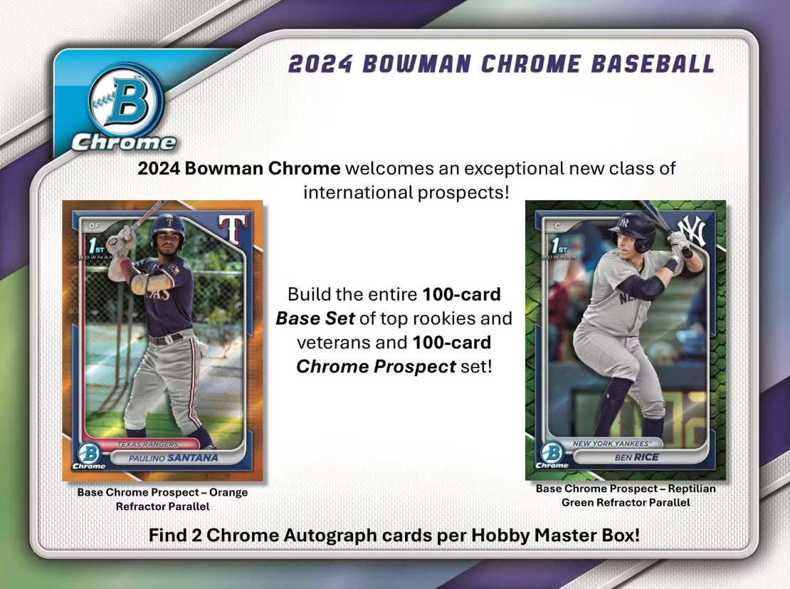 Caja de pasatiempos de béisbol cromada Bowman 2024