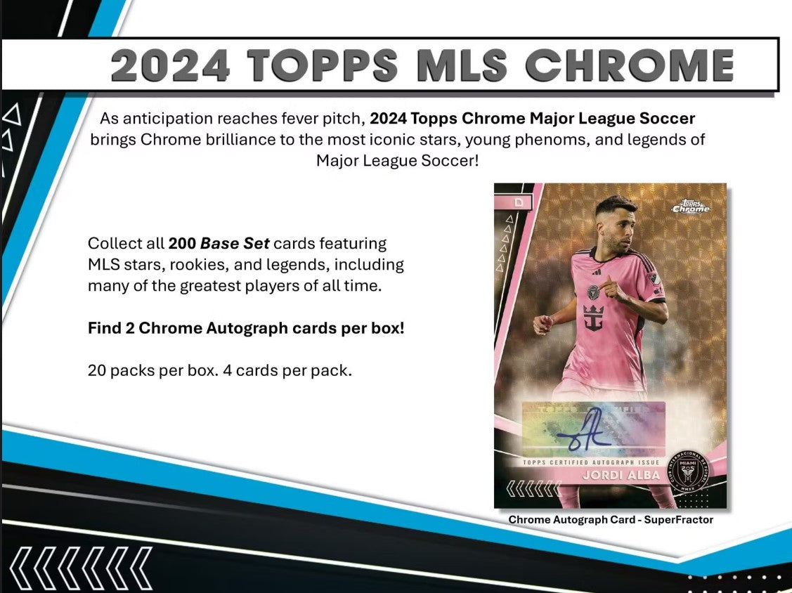 2024 年 Topps MLS 美国职业足球大联盟镀铬爱好盒