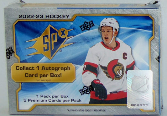Caja de hockey para aficionados SPX de Upper Deck 2022-23
