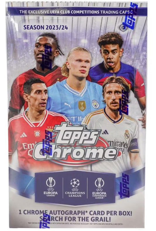 Caja de aficionados al fútbol de competiciones de clubes de la UEFA Topps Chrome 2023/24