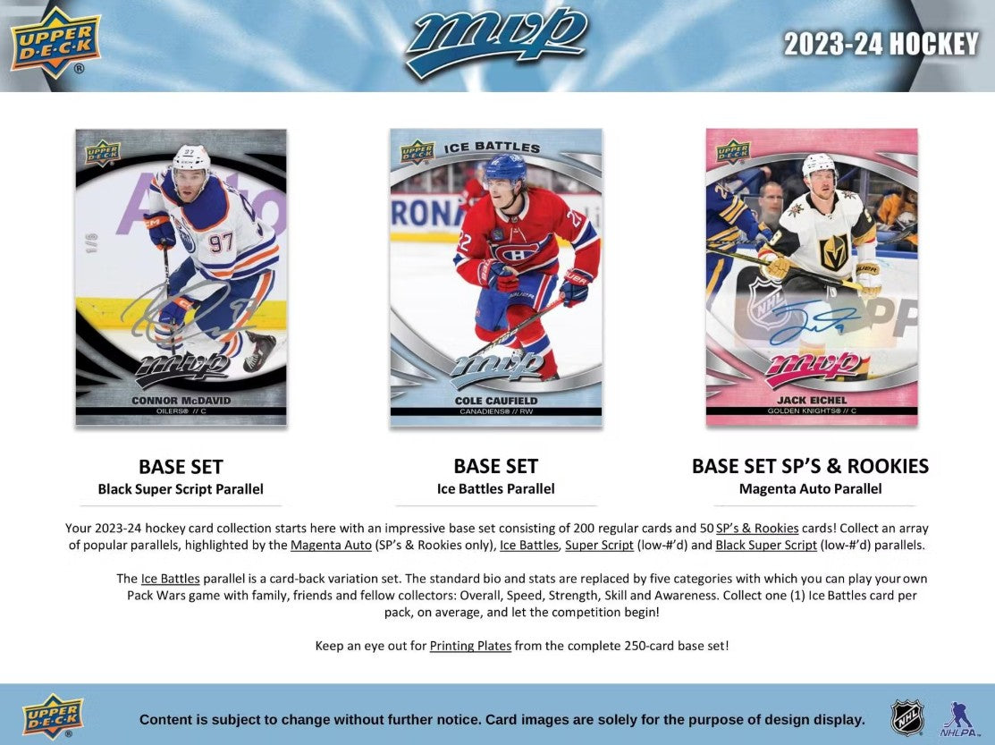 Caja de pasatiempos de hockey MVP de Upper Deck 2023/24