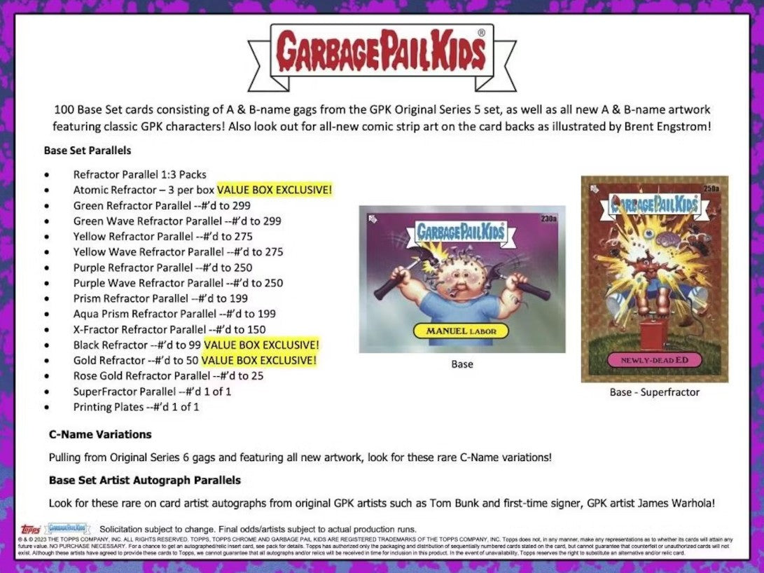 Garbage Pail Kids Chrome Series 6 Blaster Box (Topps 2023)