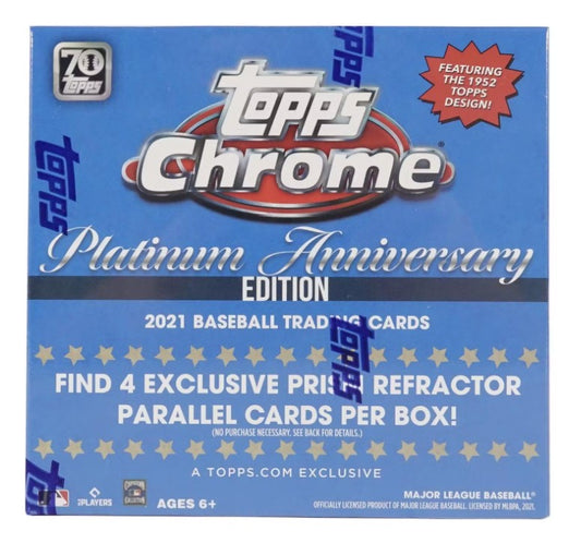 2021 Topps Chrome Platinum Anniversary Baseball Mega Box (Blue)