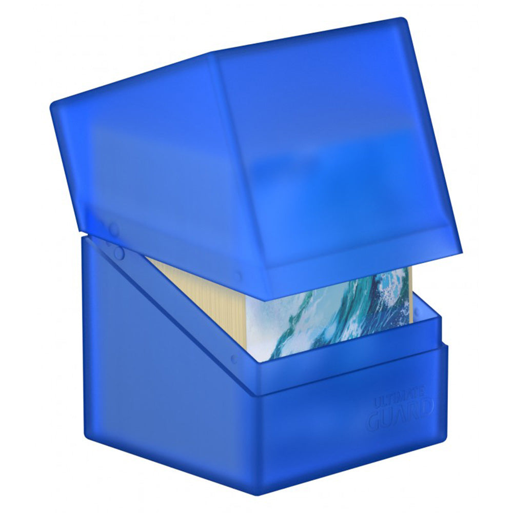 Ultimate Guard Boulder 100+ Deck Case - Sapphire (open)