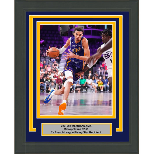 Framed Victor Wembanyama Metropolitans 92 8x10 Basketball Photo