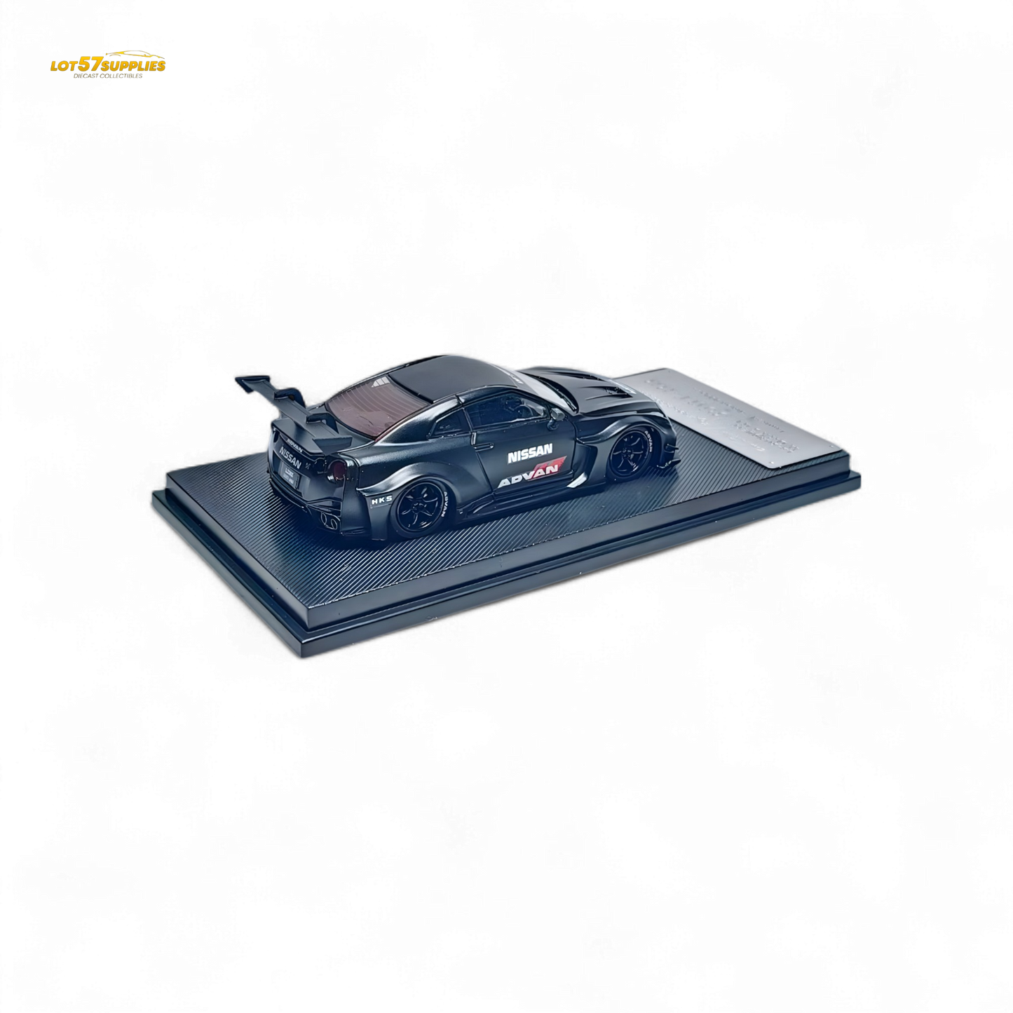 MC Nissan R35 GTR GT Matte Black Advan Liberty Walk 1:64