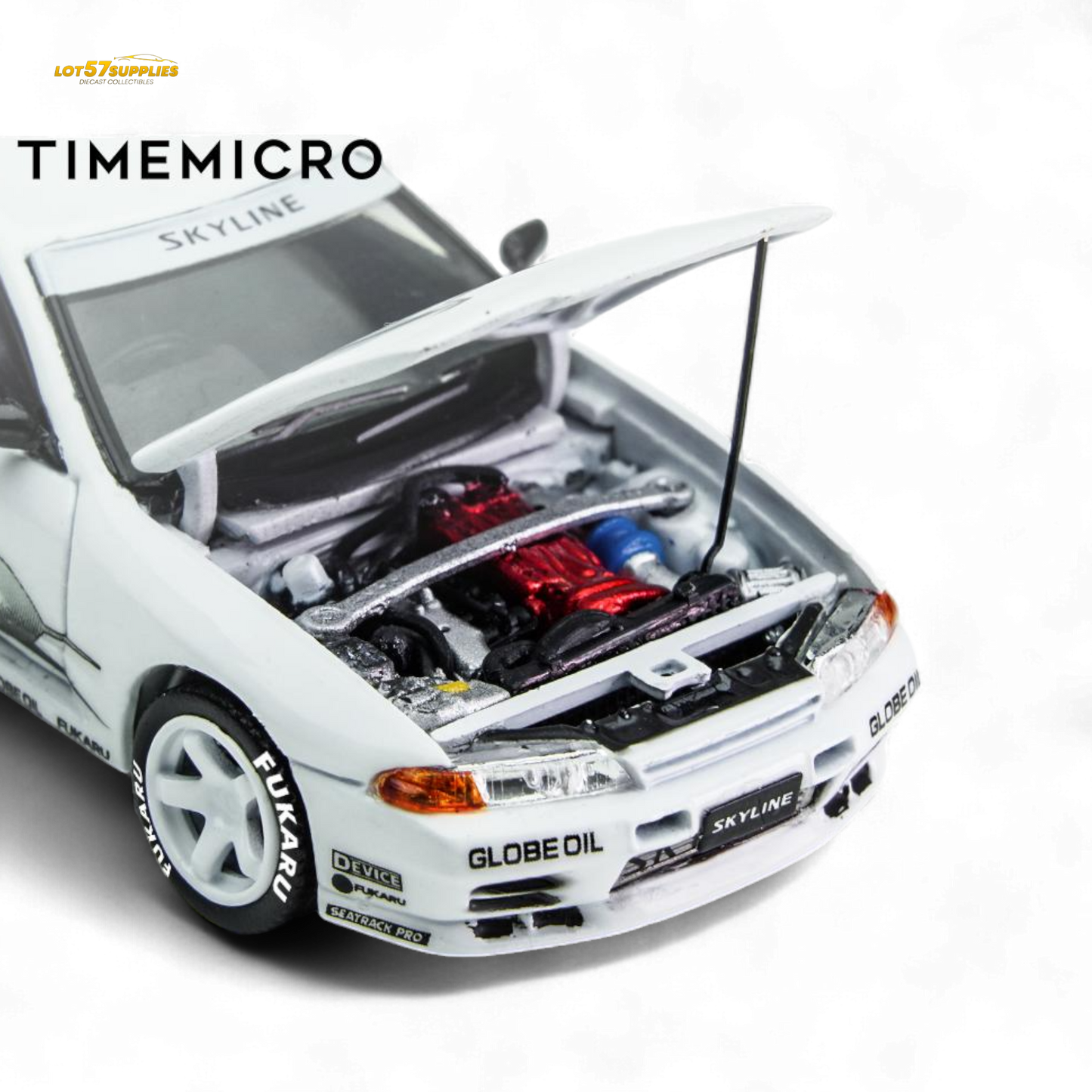 (Pre-Order) TimeMicro Skyline GT-R R32 Los Santos Drift - White 1:64