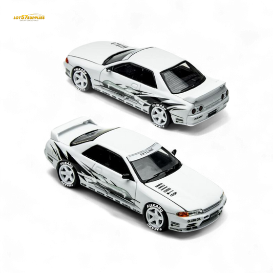 (Pre-Order) TimeMicro Skyline GT-R R32 Los Santos Drift - White 1:64