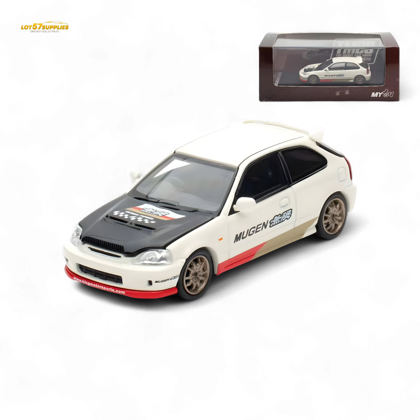 Motorhelix Honda Civic EK9 MUGEN White 1:64