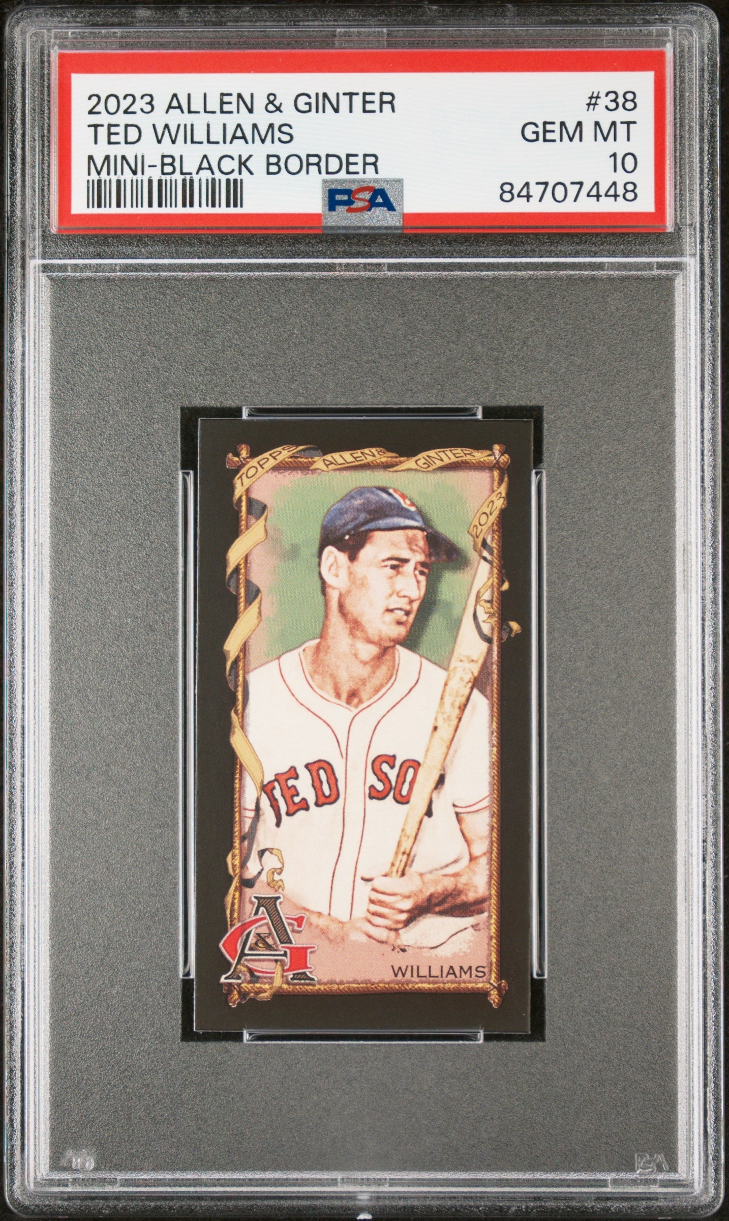 2023 TOPPS ALLEN & GINTER TED WILLIAMS MINI-BLACK BORDER #38 - PSA 10