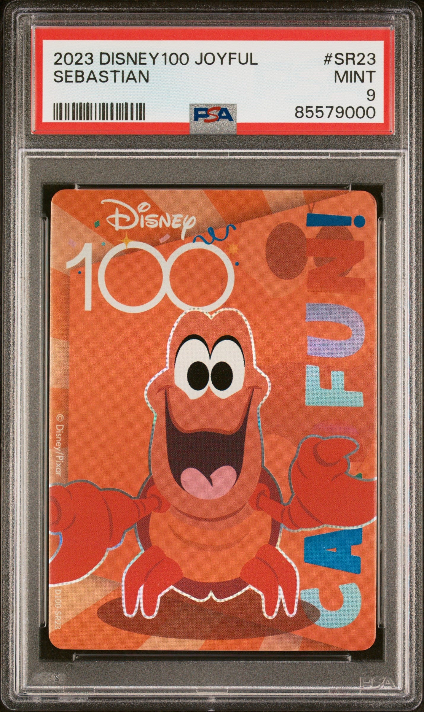 2023 CARD FUN DISNEY 100 JOYFUL SEBASTIAN SR23 PSA 9