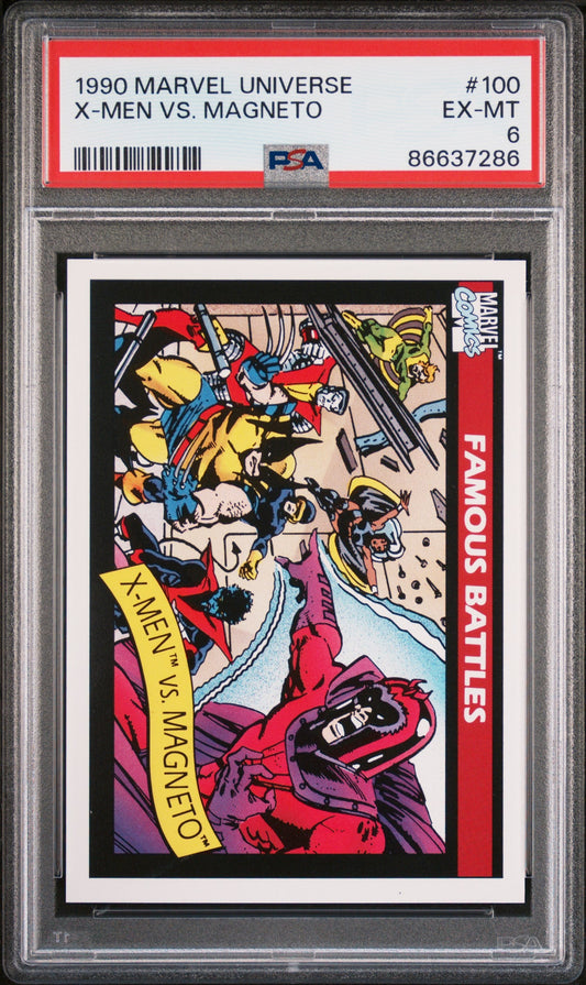 1990 MARVEL UNIVERSE X-MEN VS. MAGNETO  #100 - PSA 6