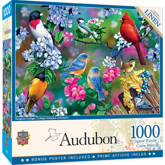 Audubon - Songbird Collage 1000 Piece Puzzle by Masterpieces Puzzles