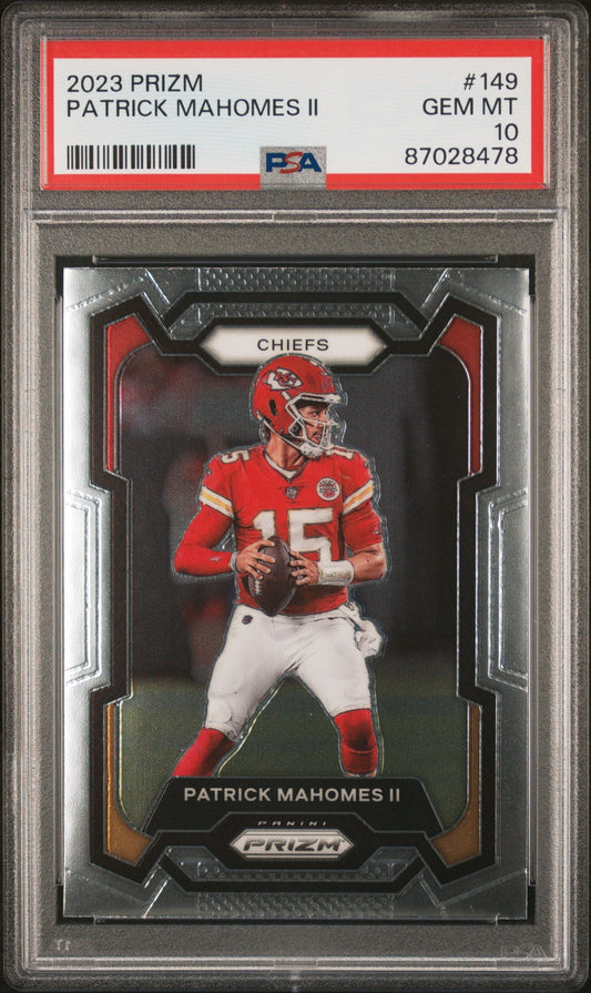 Graded 2023 Panini Prizm Patrick Mahomes II #149 Football Card PSA 10 Gem Mint