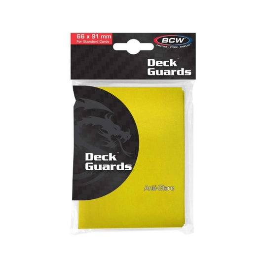 BCW Deck Guards Double Matte anti-glare card sleeves - Yellow, 50 count