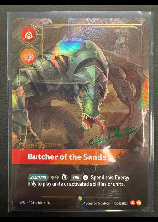 2026 Riftbound Vendetta Renekton Butcher of the Sands 190*/166 Signature Foil NM