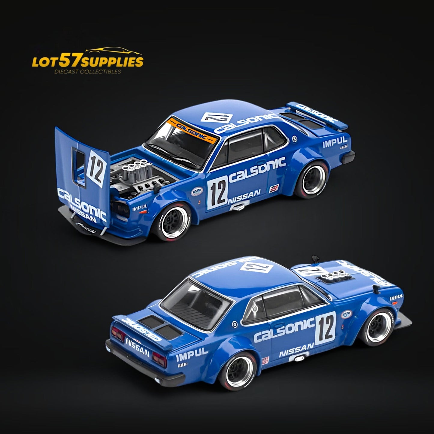 (Pre-Order) PopRace Skyline GT-R V8 Drift (Hakosuka) Calsonic Blue 1:64