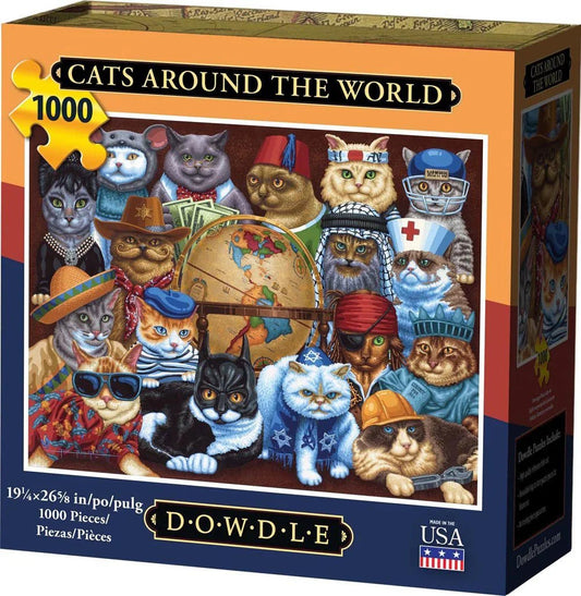 Cats Around The World 1000 Piece Jigsaw Puzzle by Dowdle Puzzles