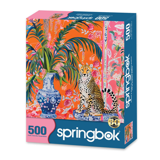 Cheetah and Ginger Jar 500 Piece Jigsaw Puzzle | Springbok Puzzles