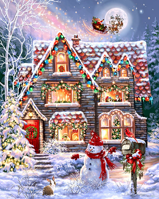 Christmas Eve Cottage 1000 Piece Jigsaw Puzzle by Springbok Puzzles - Festive Holiday Jigsaw Puzzles