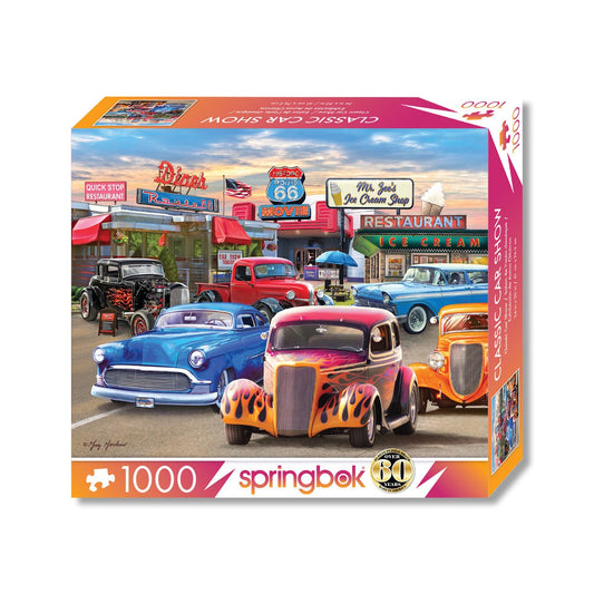 Classic Car Show 1000 Piece Jigsaw Puzzle by Springbok Puzzles