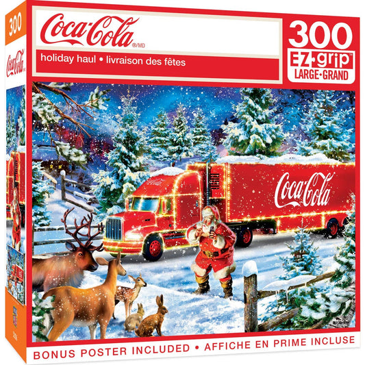 Coca-Cola Holiday Haul 300 Piece EZ Grip Jigsaw Puzzle by Masterpieces Puzzles