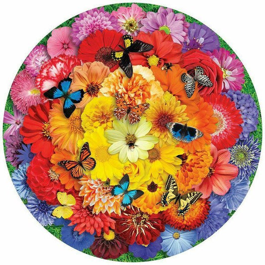 Colorful Bloom 500 Piece Round Jigsaw Puzzle by Springbok Puzzles