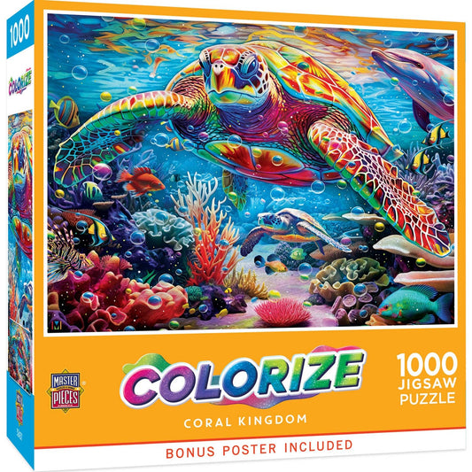 Colorize Coral Kingdom 1000 Piece Puzzle | Masterpieces Puzzles