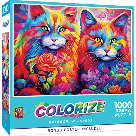 Colorize - Rainbow Whiskers 1000 Piece Puzzle by Masterpieces