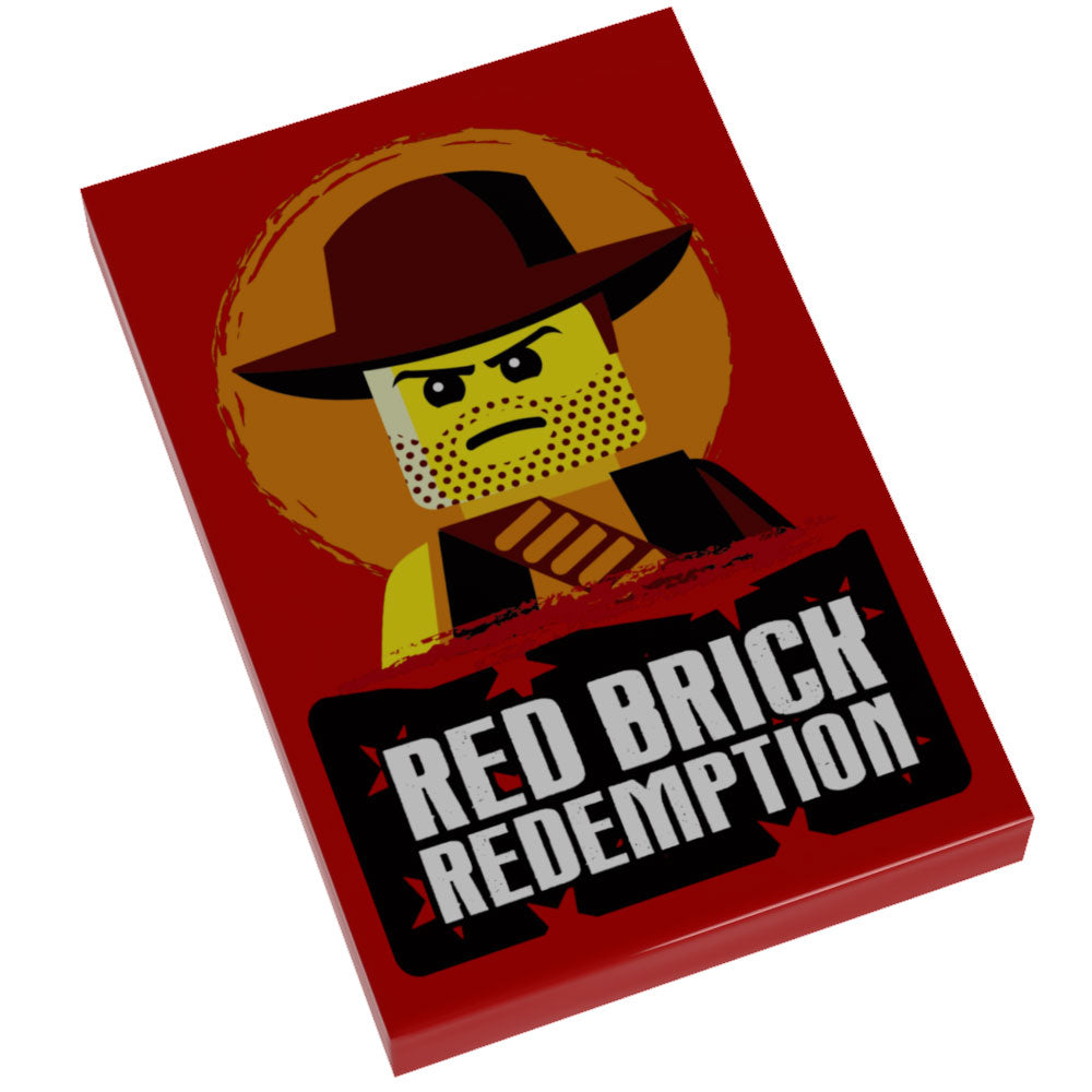 Red Brick Redemption Video Game Cover (2x3 Tile) made using LEGO parts - B3 Customs