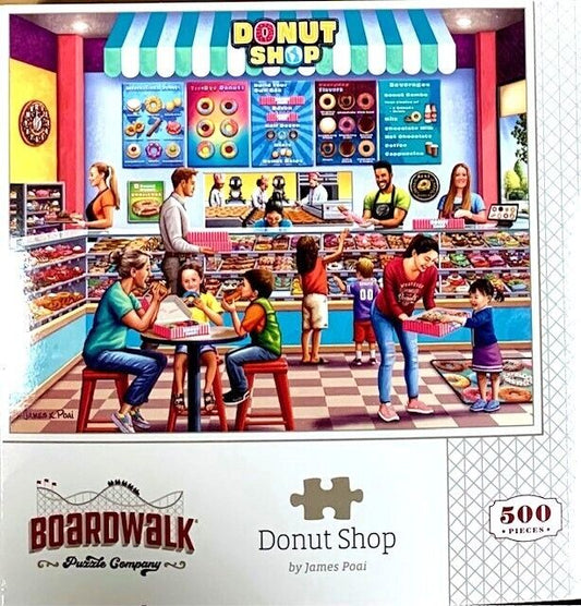 Donut Shop 500 Piece Jigsaw Puzzle by Boardwalk Puzzles