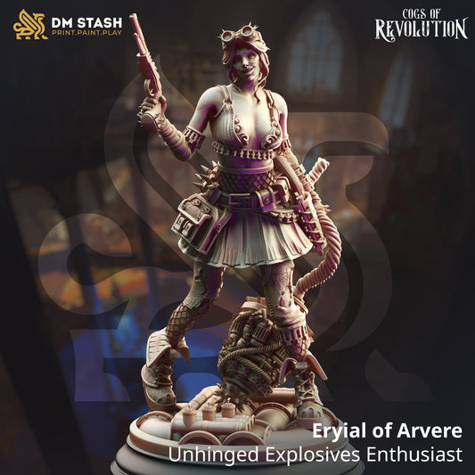Eryial of Arvere, Unhinged Explosives Enthusiast (Female Human Demolitionist)