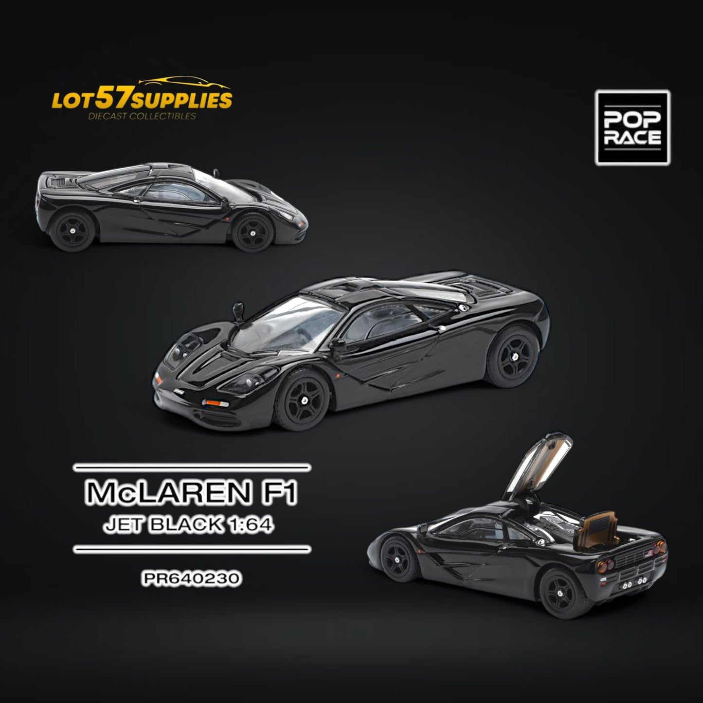 (Pre-Order) Pop Race McLaren F1 Jet Black 1:64