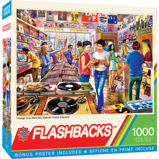 Flashbacks - Vintage Vinyl Records 1000 Piece Puzzle by Masterpieces Puzzles