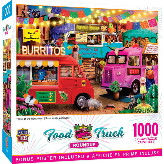Food Truck Roundup Taste of the Southwest 1000 Piece Puzzle by Masterpieces Puzzles