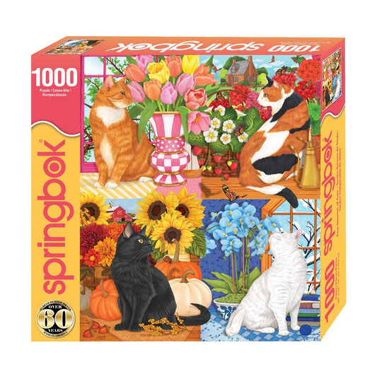 Four Seasons of Cats 1000 Piece Jigsaw Puzzle | Springbok Puzzles