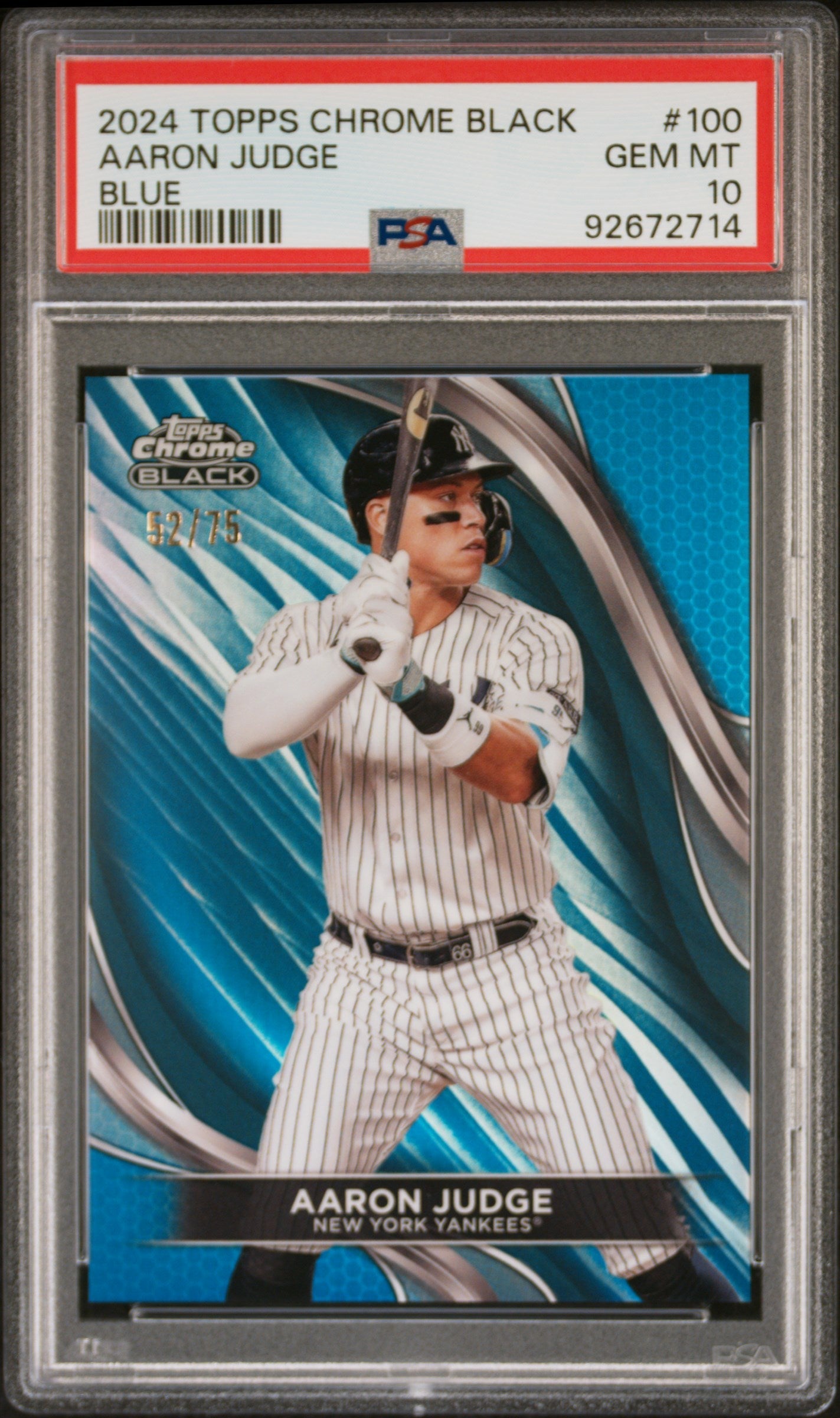 aaron judge graded cards Graded 2024 Topps Chrome Black Aaron Judge #100 Blue #/75 Baseball Car – Orb Sports Cards & Collectibles