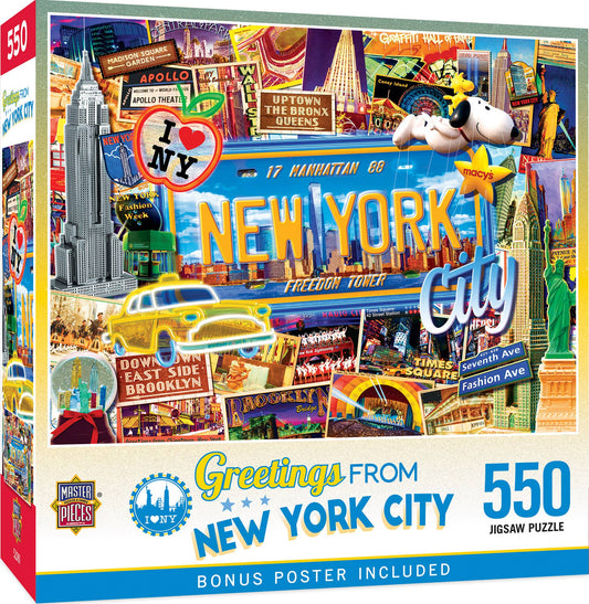 Greetings From New York - 550 Piece Jigsaw Puzzle by Masterpieces Puzzles