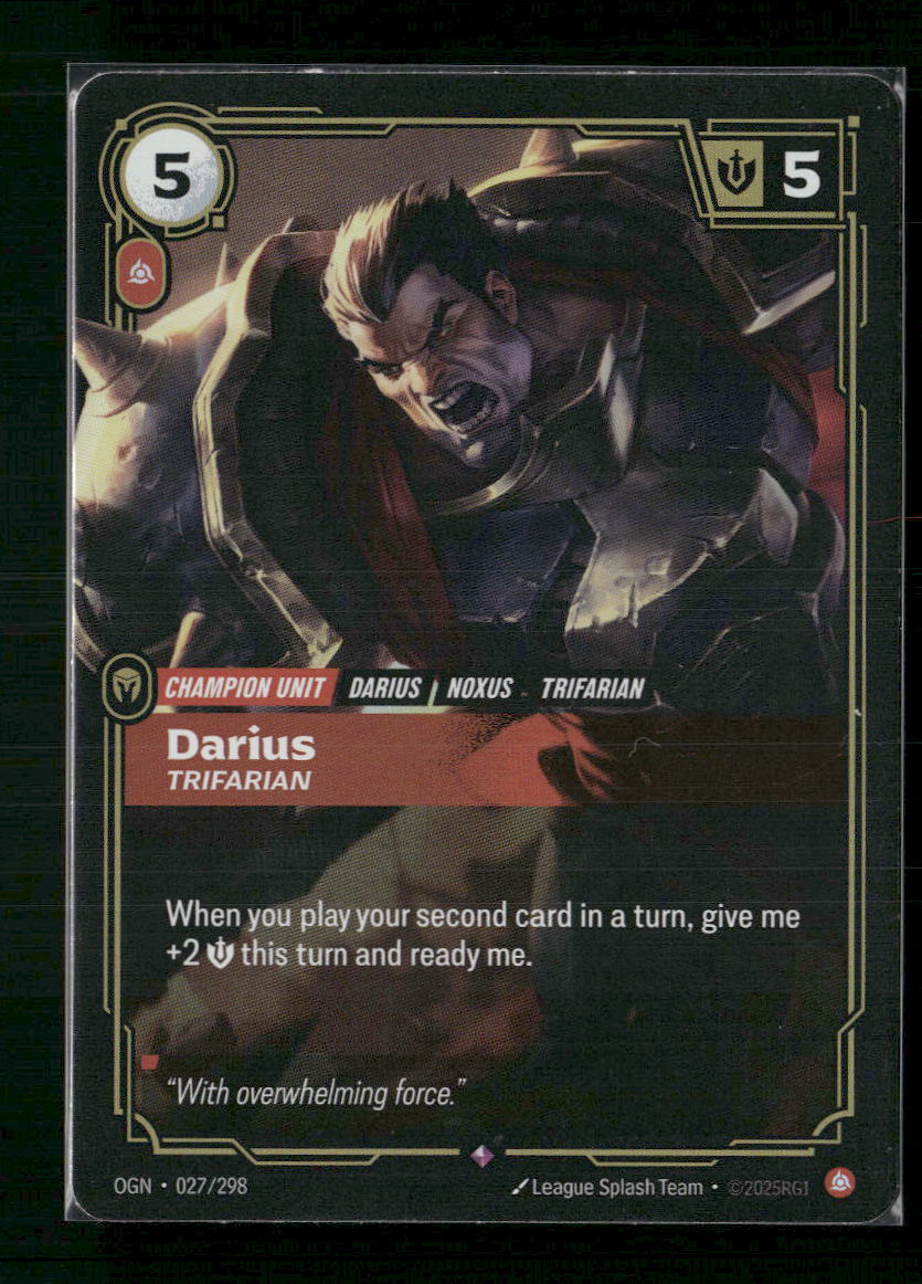 Darius - Trifarian #027/298 Foil Rare - Riftbound Origins TCG – Orb ...
