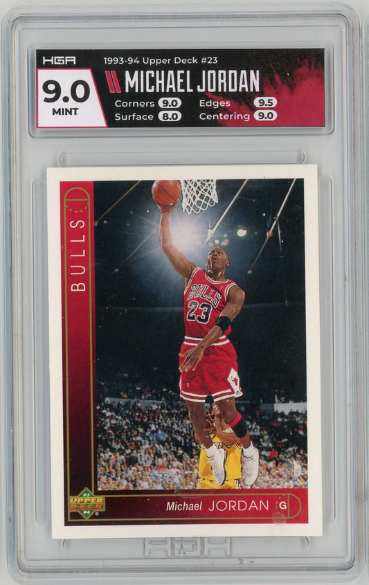 Graded 1993 Upper Deck Michael Jordan #23 Basketball Card HGA 9 Mint