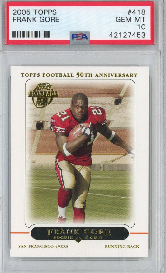 Graded 2005 Topps Frank Gore #418 Rookie RC Football Card PSA 10 Gem Mint