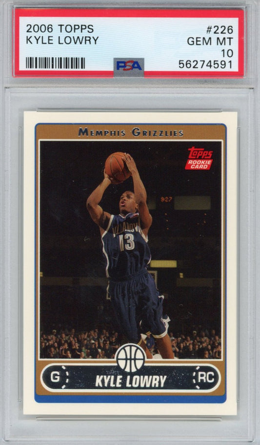 Graded 2006-07 Topps Kyle Lowry #226 Rookie RC Basketball Card PSA 10 Gem Mint